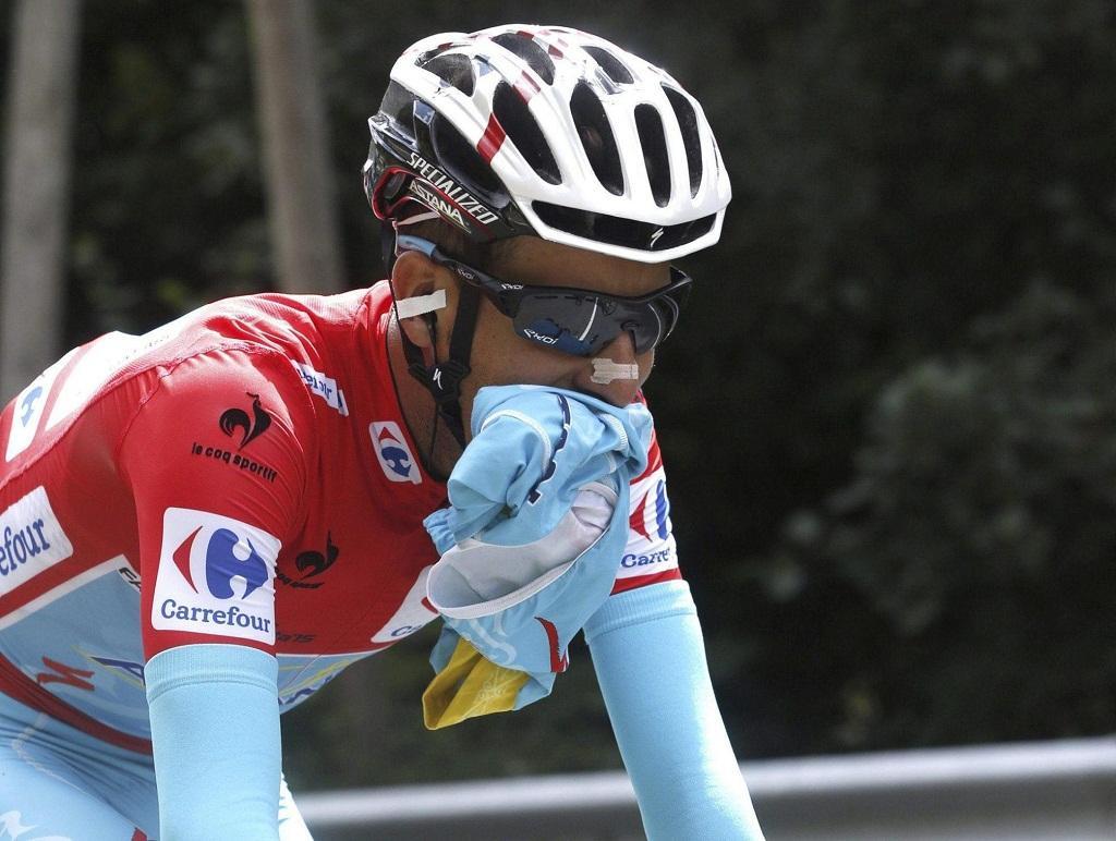 Fabio Aru con la maglia di leader della Vuelta