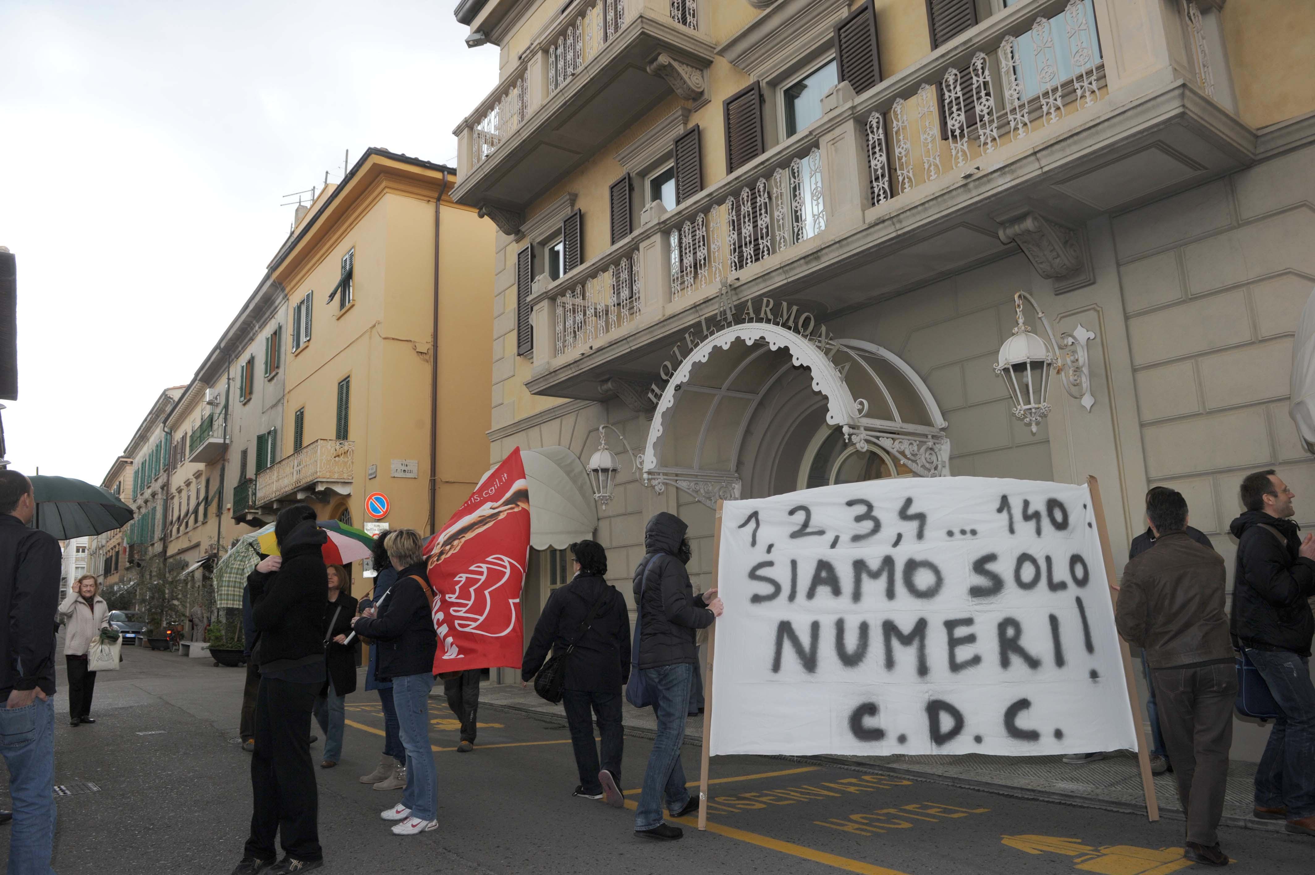 Manifestazione in difesa dell’occupazione nell’allora Cdc (Foto d’archivio)