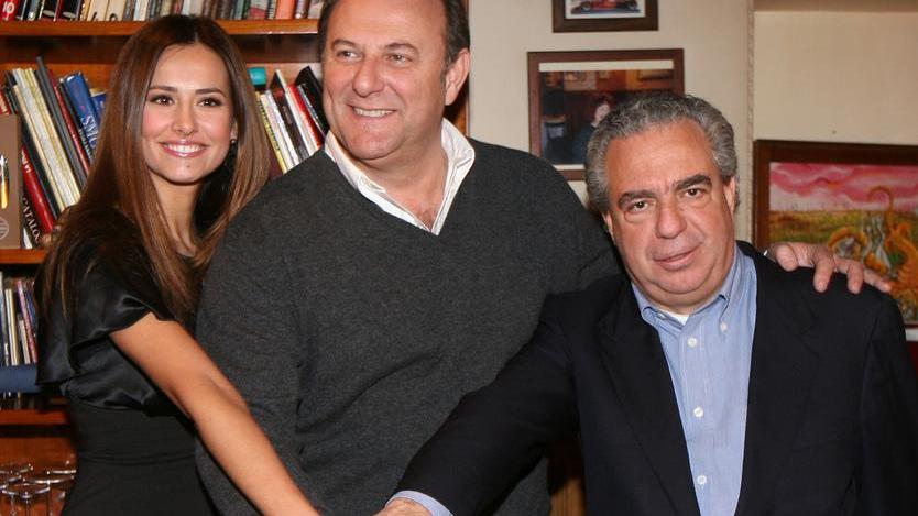 Il maestro Vince Tempera con Gerry Scotti e Michela Coppa della Corrida