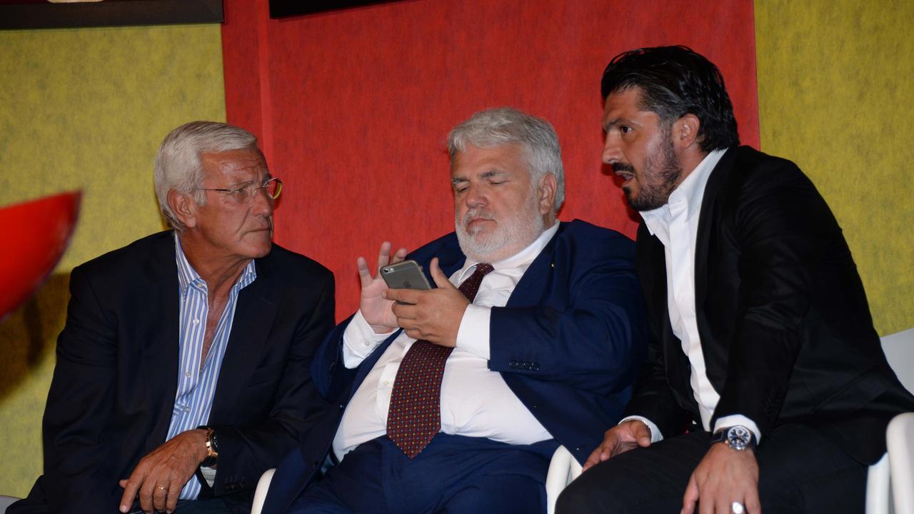 Gattuso e Lippi sul palco a Cascina con il giornalista Roberto Perrone (Franco Silvi)