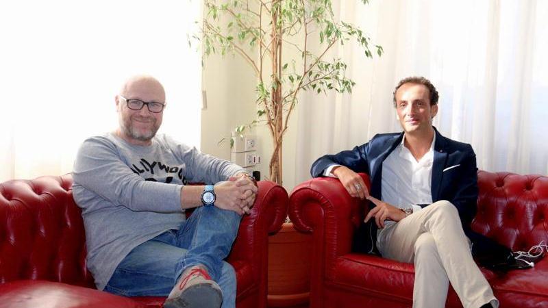 I sindaci Nogarin e Del Dotto in Comune a Livorno (Marzi Pentafoto)