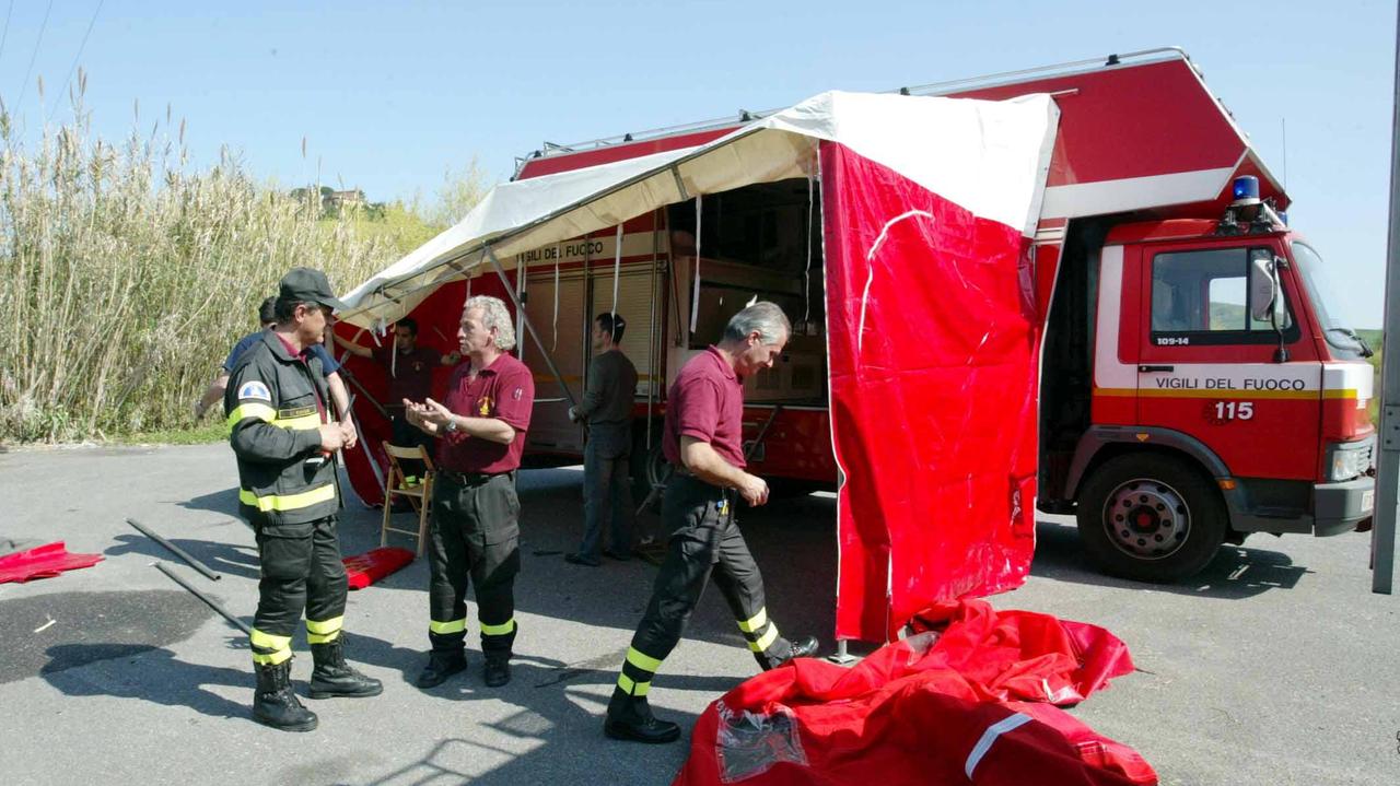 I vigili del fuoco impegnati in una ricerca di persona