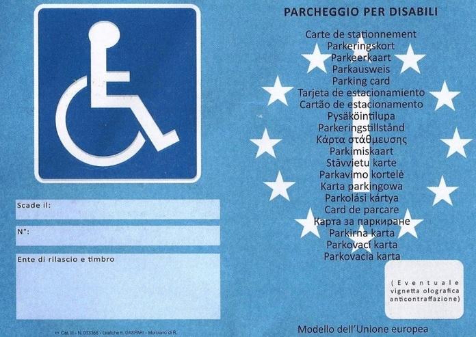 Pass disabili, arriva quello europeo 