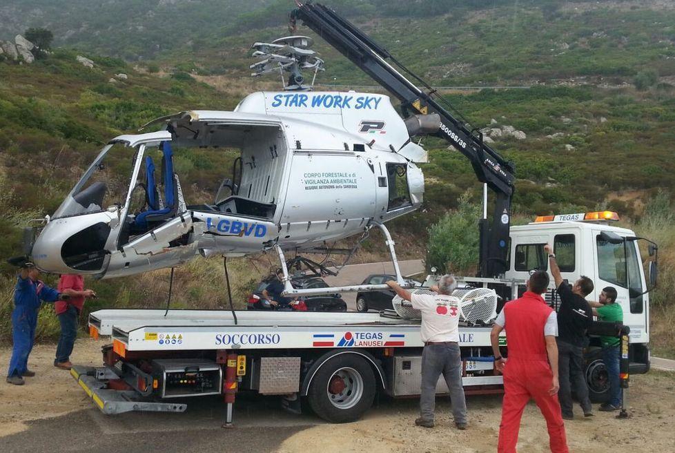 Rimosso l’elicottero precipitato ad Arzana 