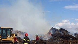 L'incendio in discarica