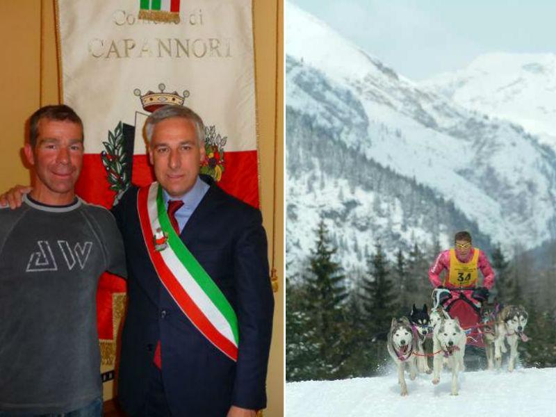 A sinistra Martini con Del Ghingaro, a destra durante una gara