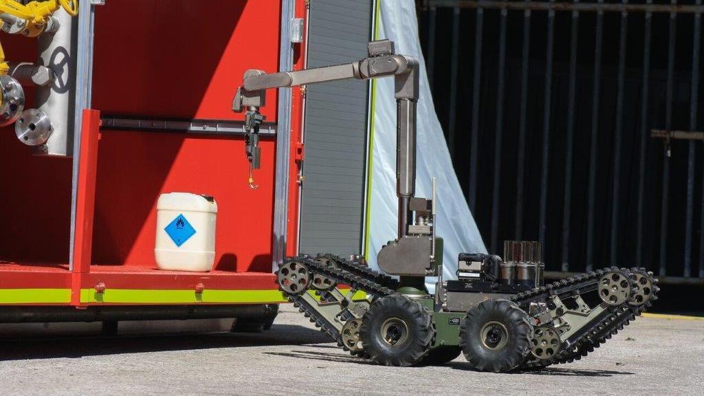 Un robot terrestre in gara in una precedente edizione