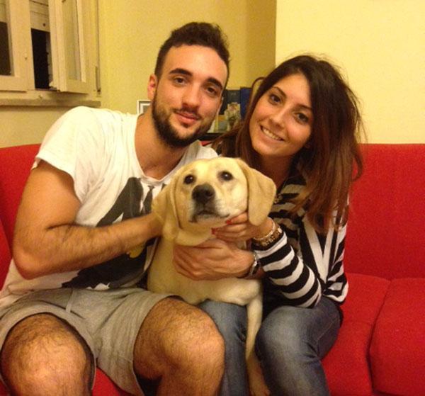 Federica e Anthony con il cane Ettore