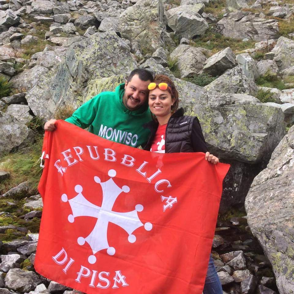 Matteo Salvini con Susanna Ceccardi, consigliere comunale della Lega a Cascina