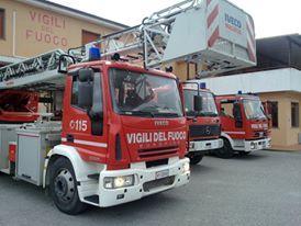 I mezzi dei vigili del fuoco