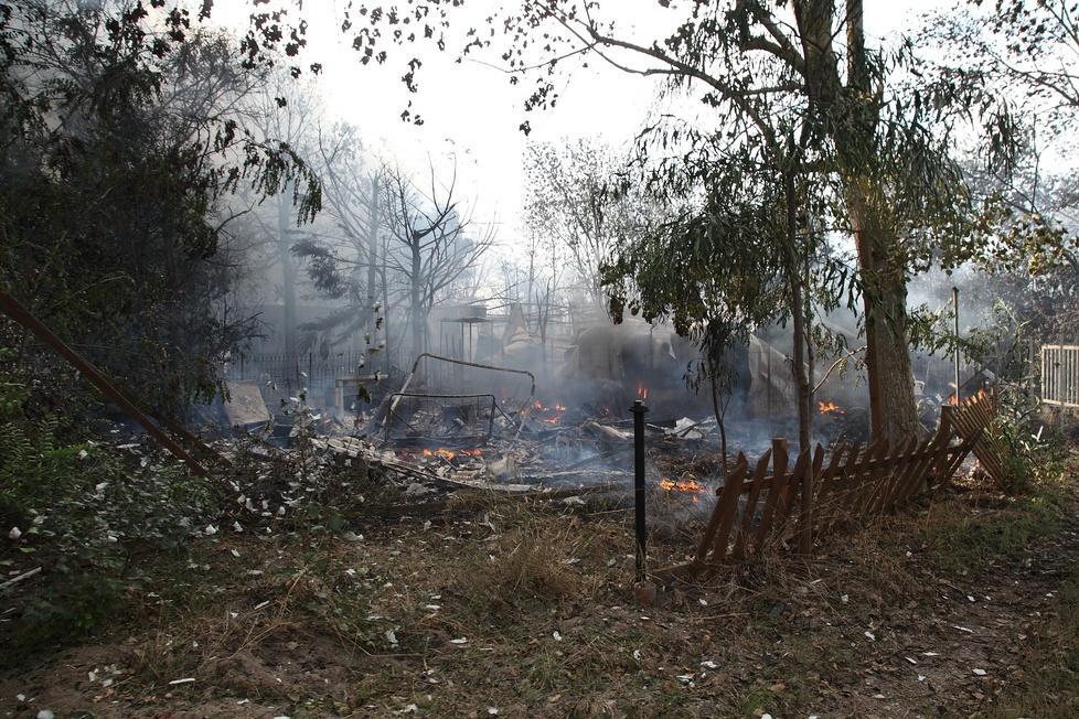 Un'immagine dell'incendio