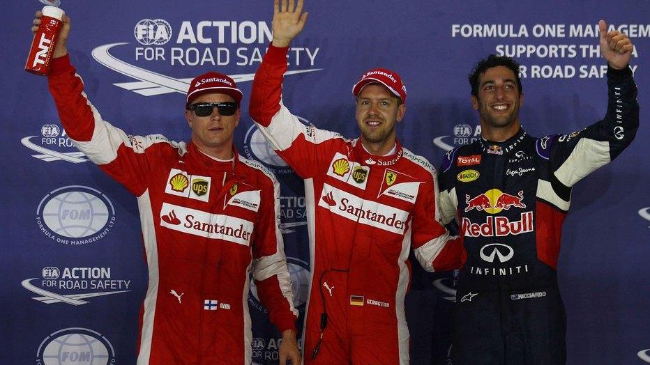 Capolavoro Vettel Raikkonen a podio