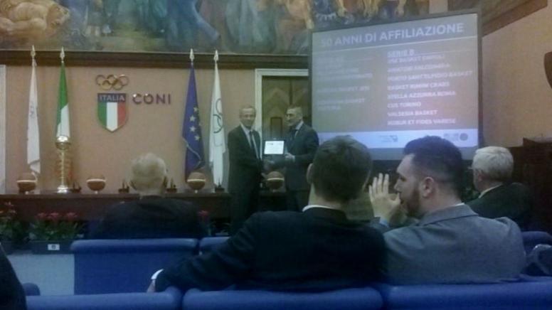La premiazione dell'Use nel selone del Coni
