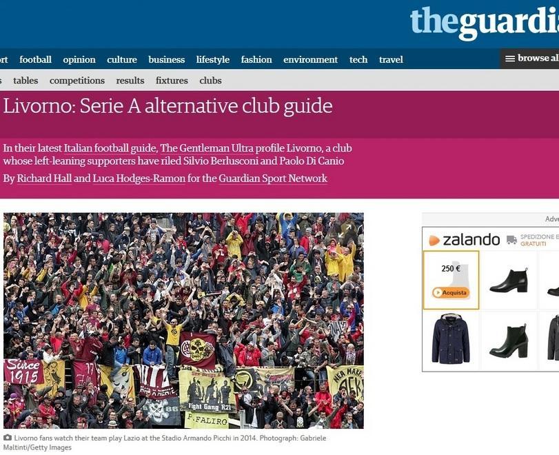 Picchi, bandane e pugni chiusi, “The Guardian” parla livornese 