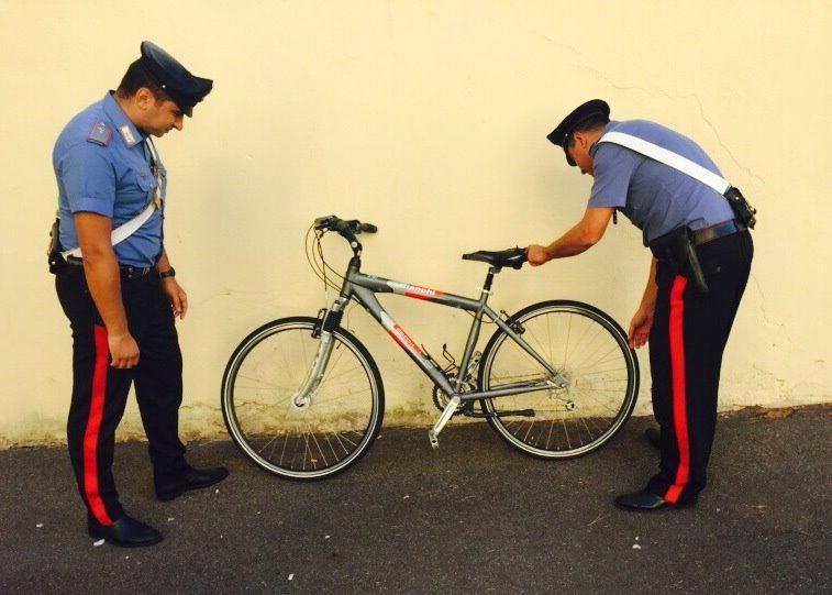 La bicicletta rubata e ritrovata dai carabinieri di Grosseto 