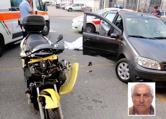 Il luogo dell'incidente mortale e, nel riquadro, la vittima. Ezio Natali aveva 71 anni