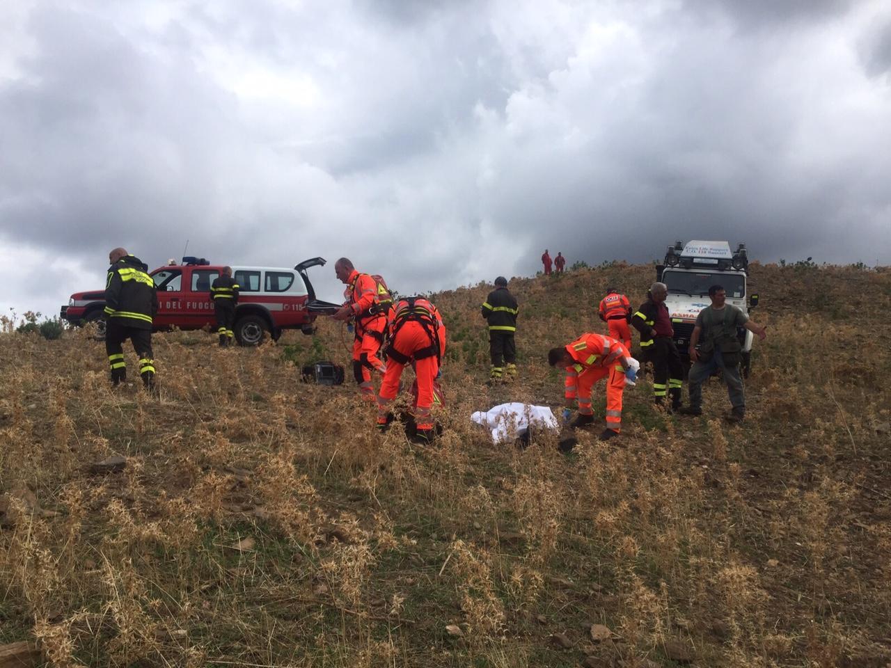 I soccorsi al cacciatore morto nelle campagne di Irgoli