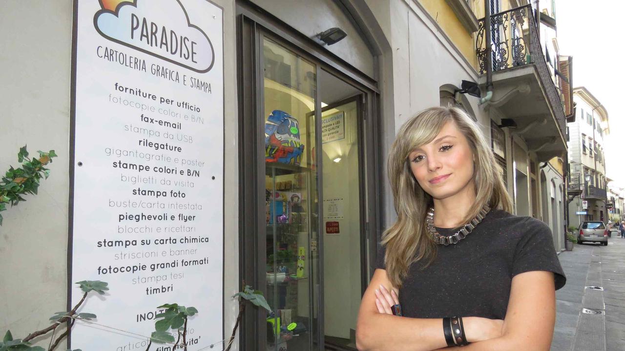 Elena Paradiso nel suo negozio in via del Serraglio