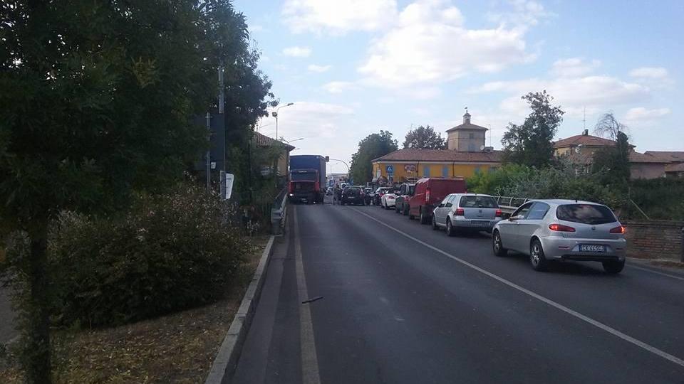 L'incidente alla Fossalta (Foto Franco Piacentini)