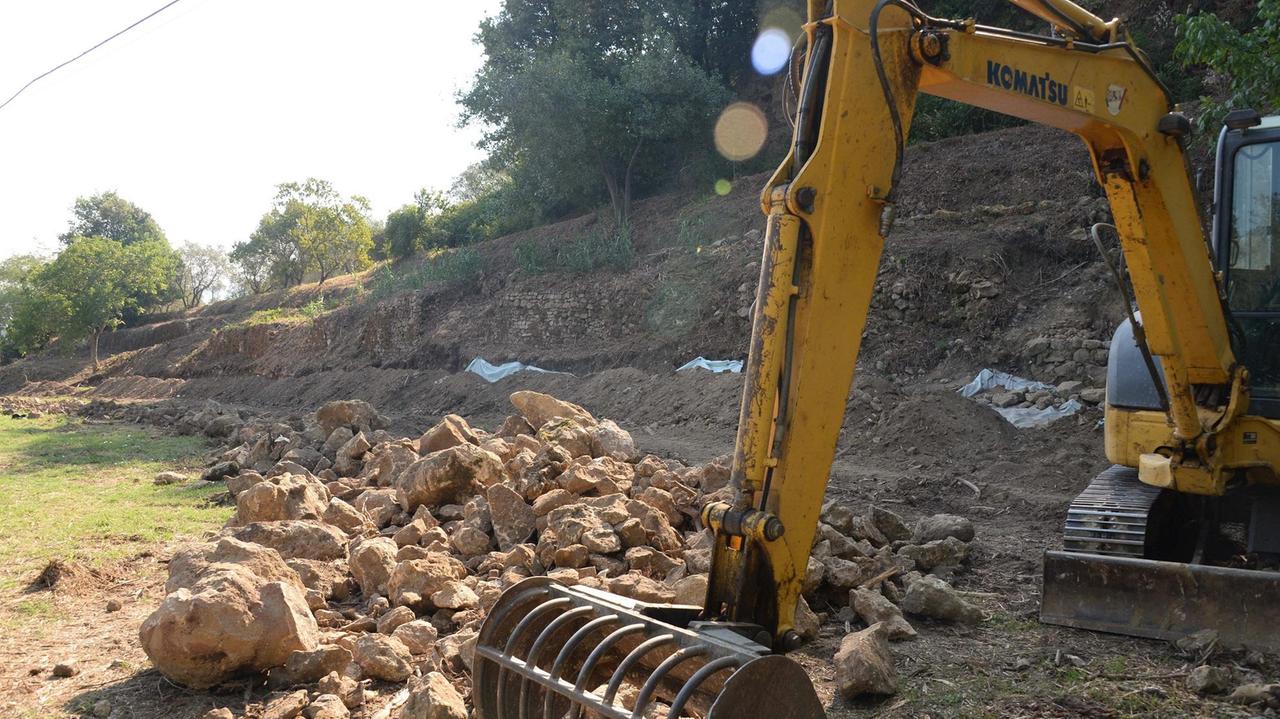 Un'immagine del cantiere dell'anfiteatro romano a Volterra (Foto Franco Silvi)