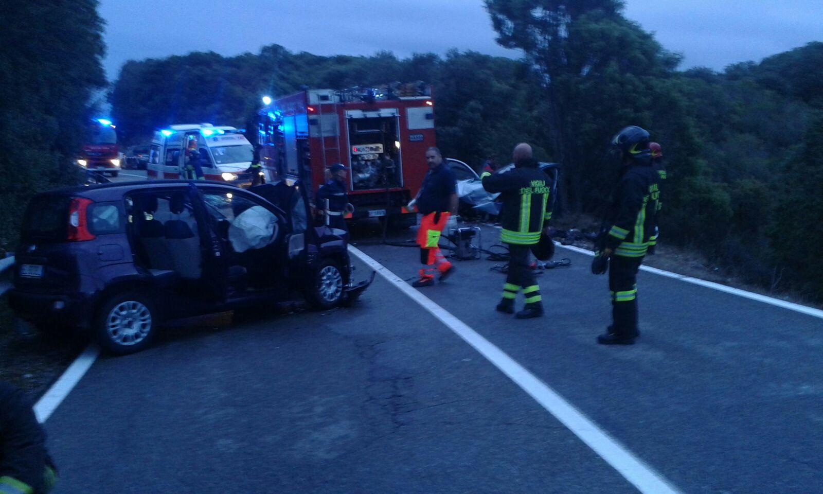 La Panda coinvolta nell'incidente sulla Olbia-Porto Cervo