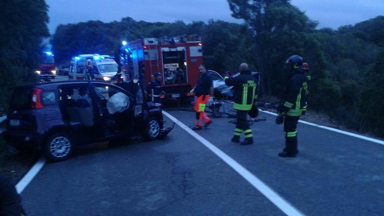 La Panda coinvolta nell'incidente sulla Olbia-Porto Cervo