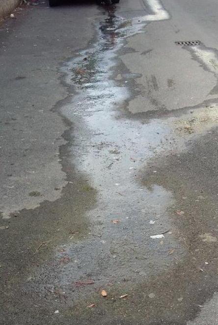 Liquami e cattivi odori davanti al Distretto Sanitario