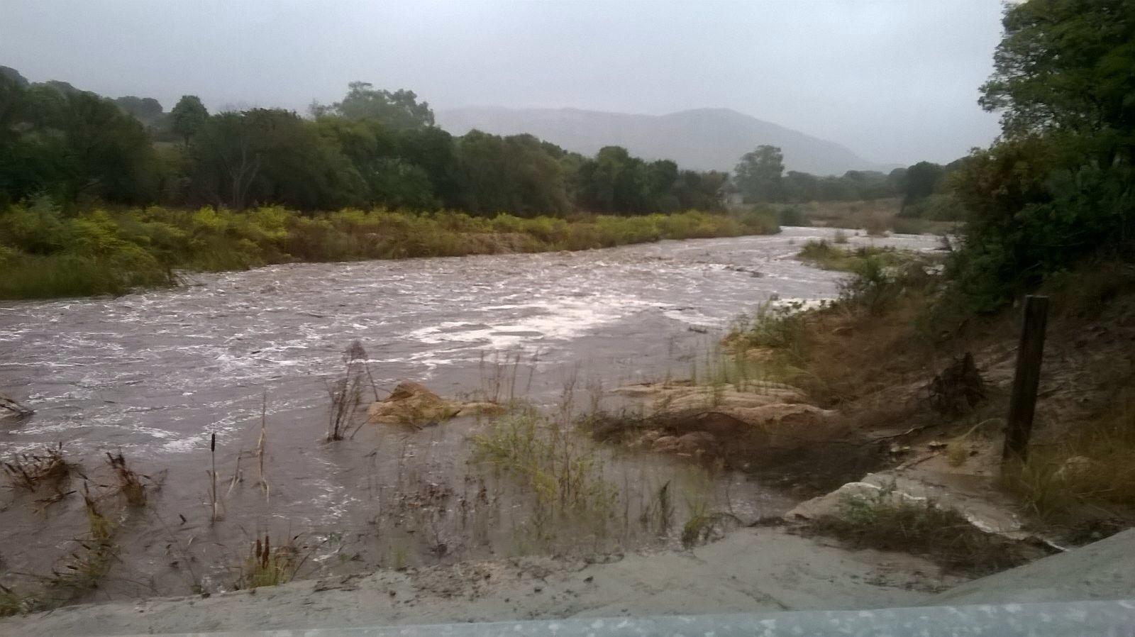 Il Rio Siligheddu gonfio d'acqua