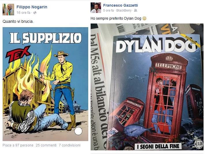 Le due immagini postate su Facebook dal sindaco Nogarin e dal consigliere regionale Pd Gazzetti