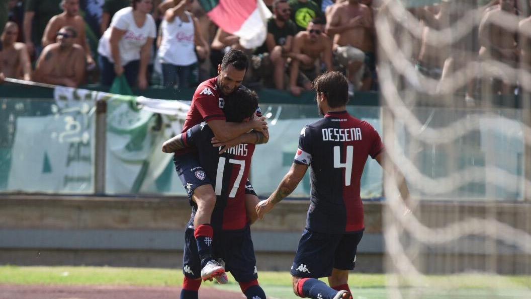 L'attaccante del Cagliari Marco Sau
