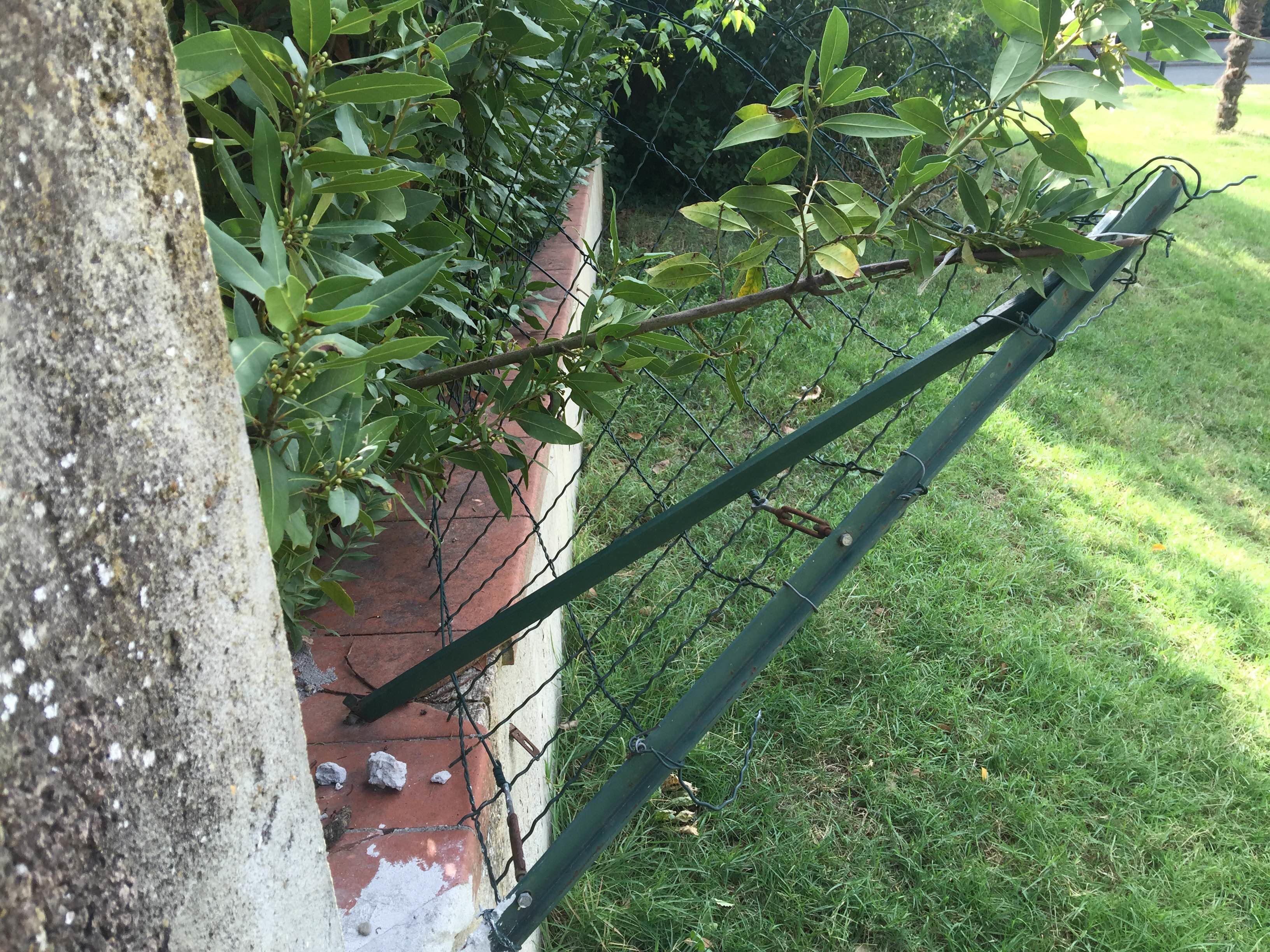 Una recinzione divelta al giardino pubblico