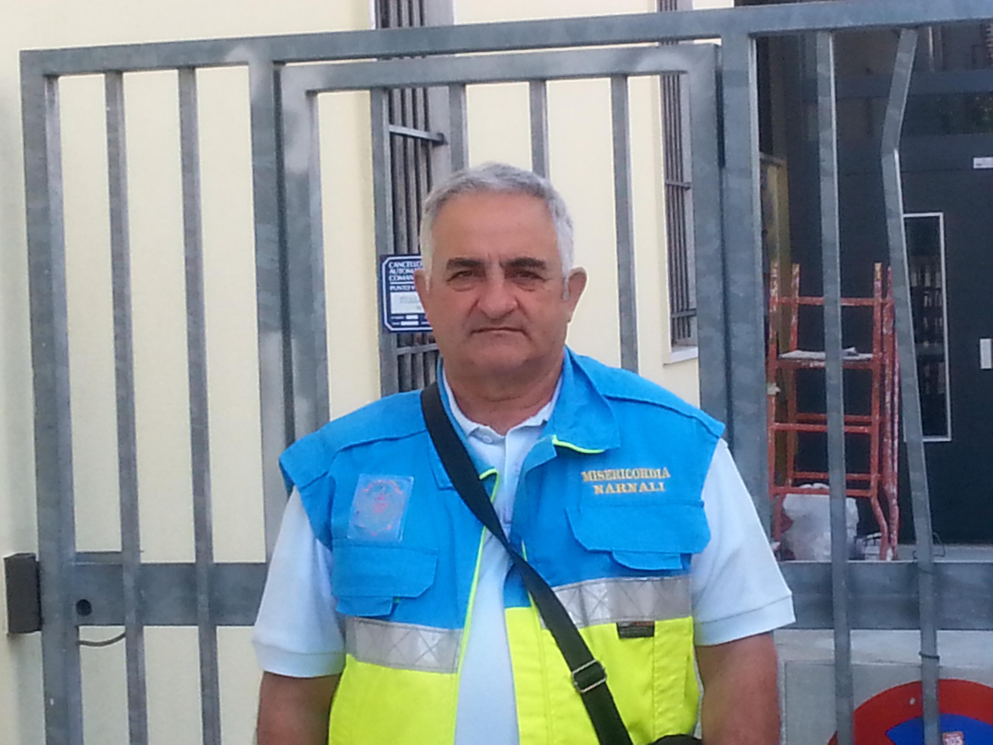 Vito Basto, presidente della sezione della Misericordia Narnali