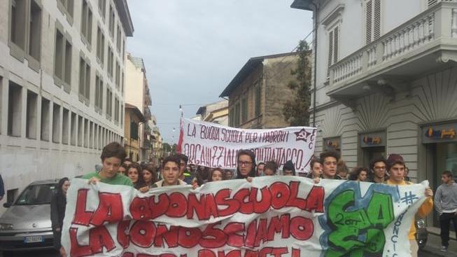 Un momento della manifestazione di protesta