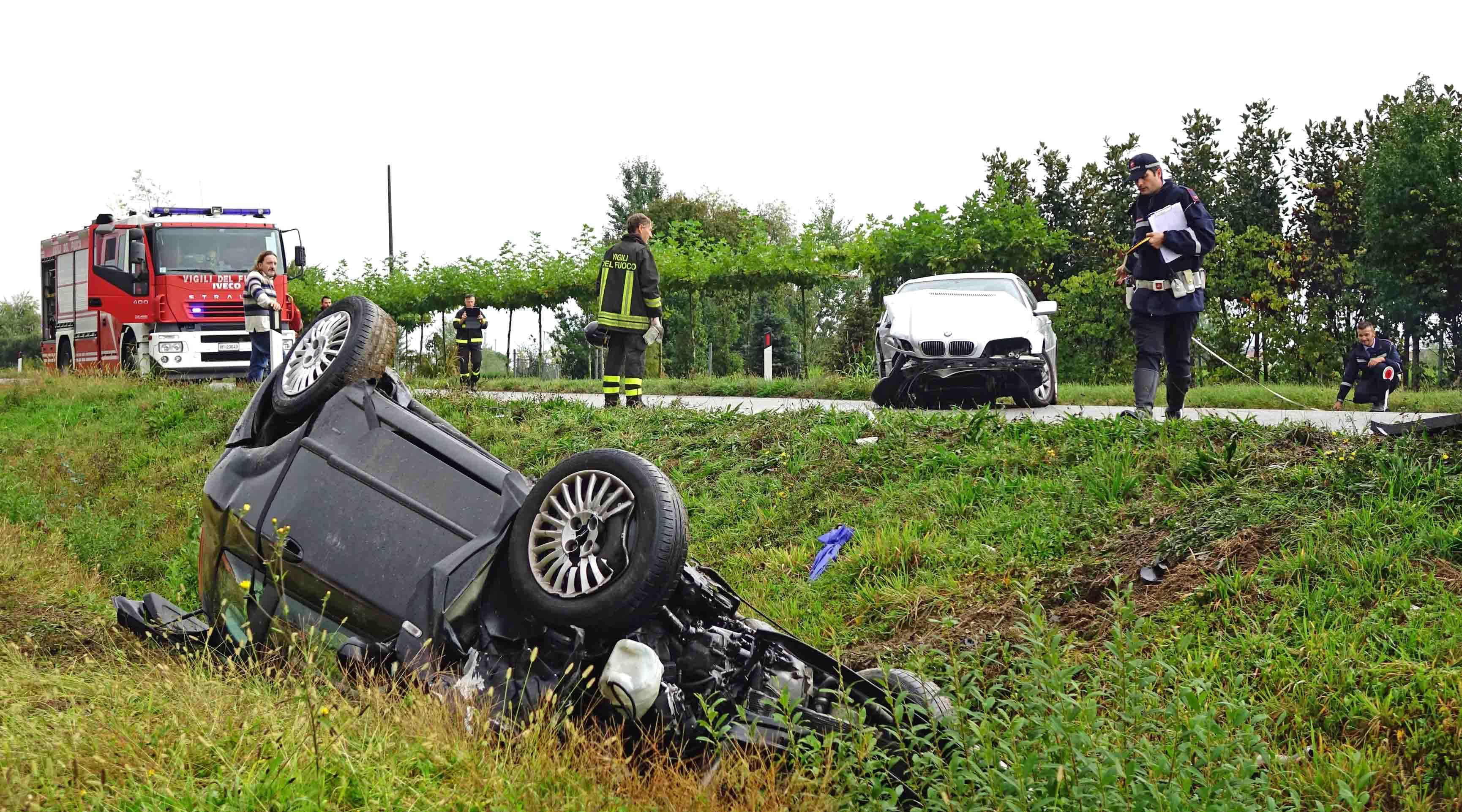 L'incidente sulla variante di Bonelle (foto Gori)