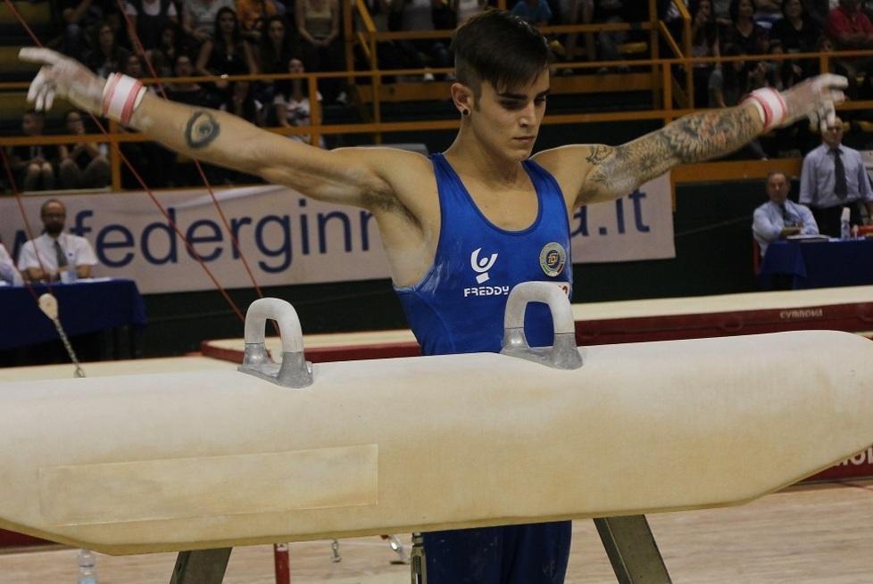 Nicola Bartolini in azione nell'incontro Italia-Belgio