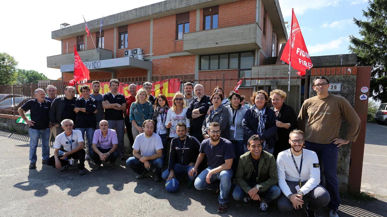 La protesta dei lavoratori della Navico