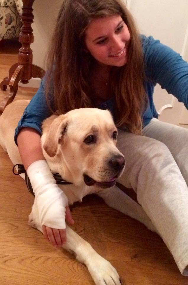La giovane ferita con il suo cane