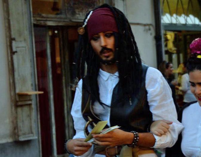 Federico Lotti nei panni di Johnny Depp in Jack Sparrow