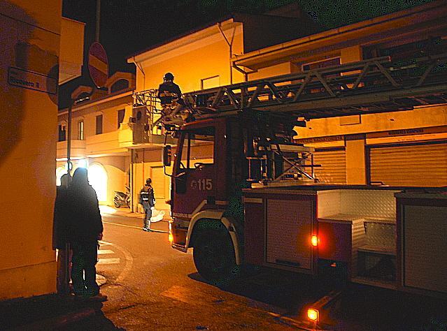 Intervento dei vigili del fuoco di Oristano