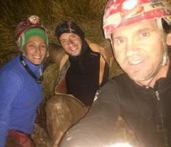 Il selfie degli speleologi che hanno scoperto il nuovo ingresso nel Corchia