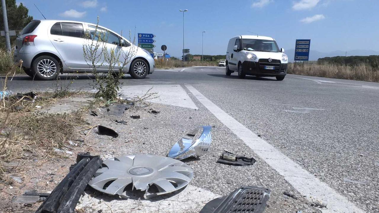 L'incrocio di San Piero dopo un incidente