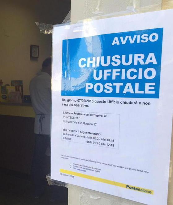 Poste, il Tar fa riaprire l’ufficio di Treggiaia 