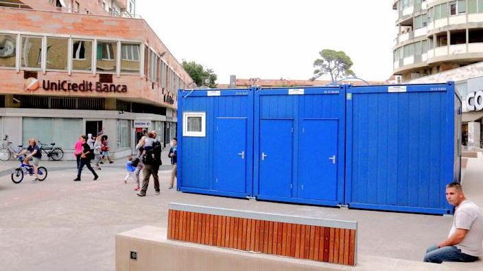 Il container sarà spostato dal centro di piazza Attias