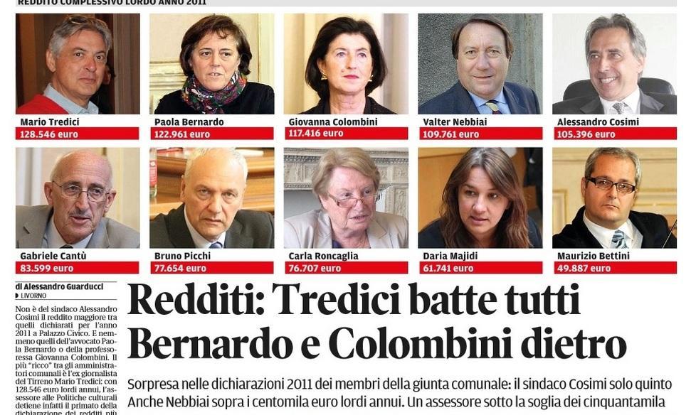Nella giunta Cosimi in testa c’erano Tredici e Bernardo