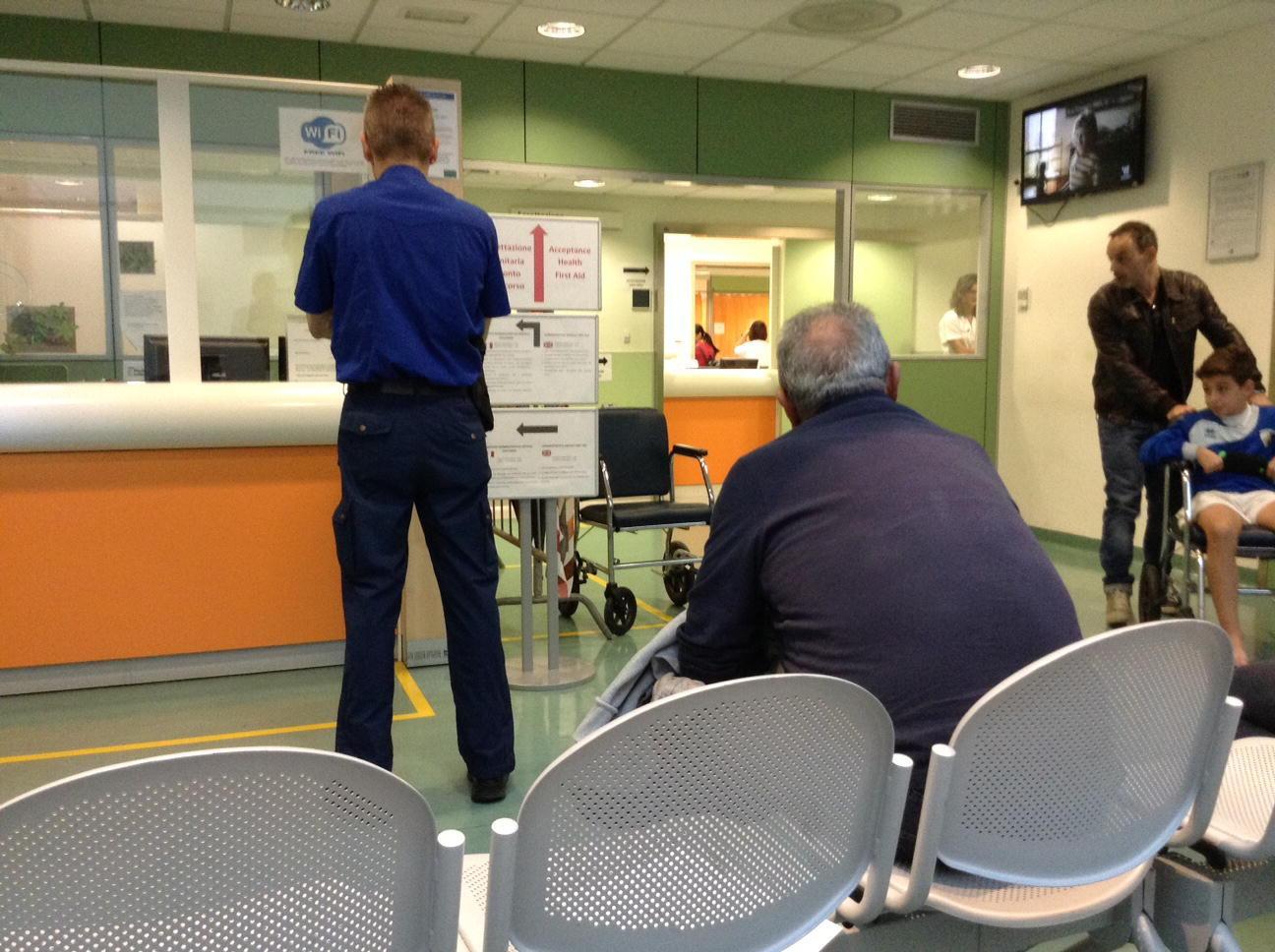 La sala d'aspetto del pronto soccorso