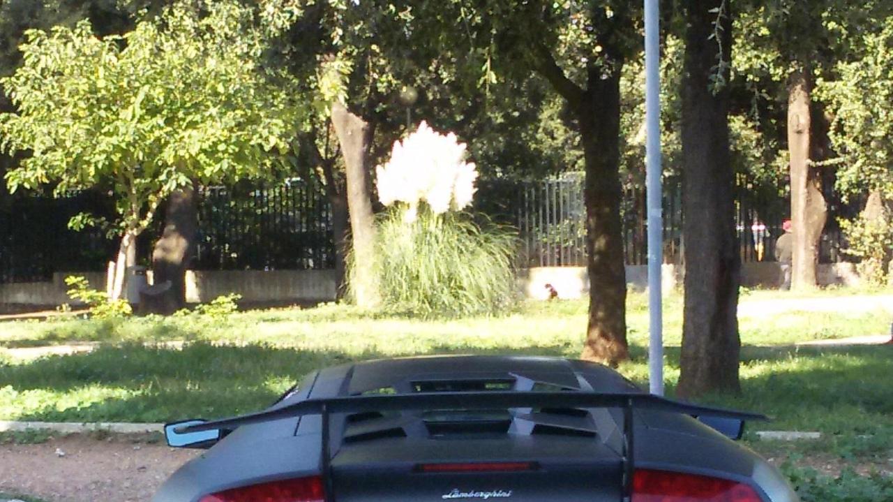 La Lamborghini parcheggiata nel posto disabili in via Beppe Orlando