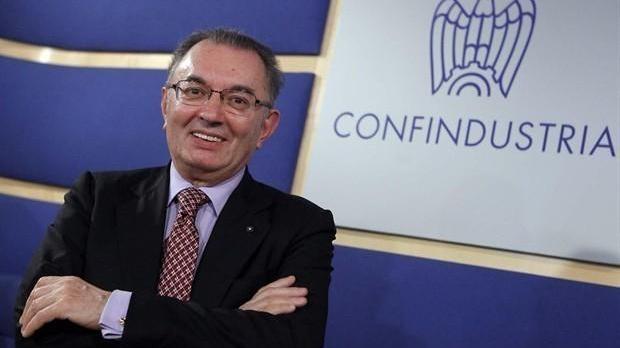 Un momento della cerimonia per i 70 anni di Confindustria con il presidente nazionale, Giorgio Squinzi