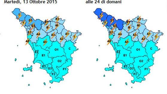 Meteo, allerta temporali su almeno metà Toscana