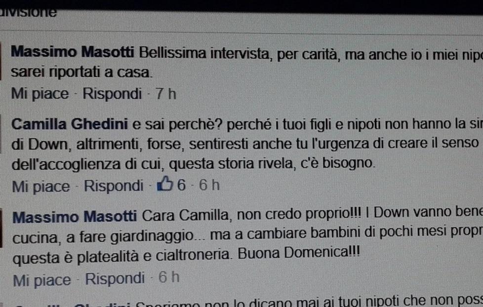 Down, l’ira di Masotti «Solo opinioni personali» 