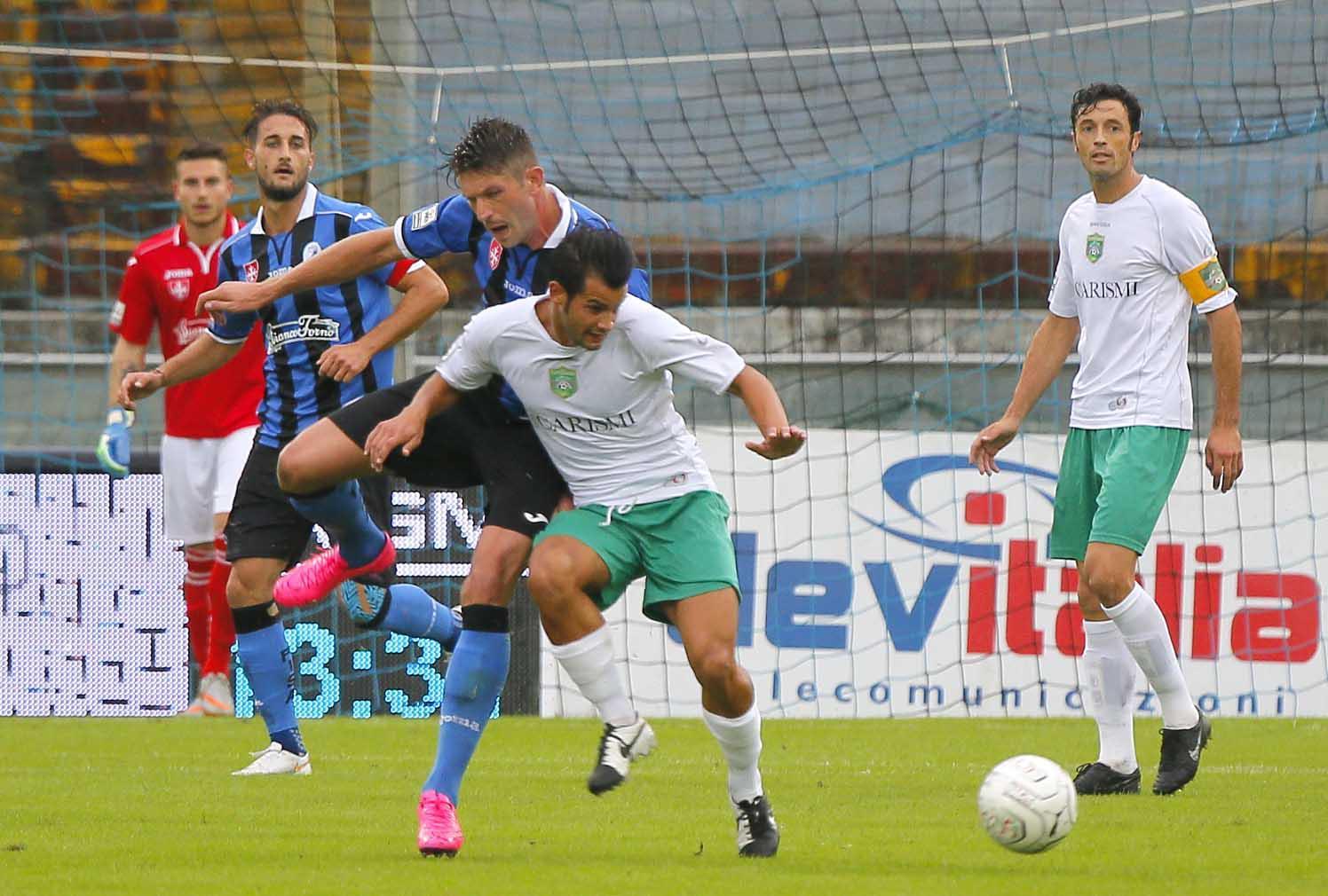 I neroverdi Caponi e Colombo all'Arena nella gara contro il Pisa (Foto Fabio Muzzi)